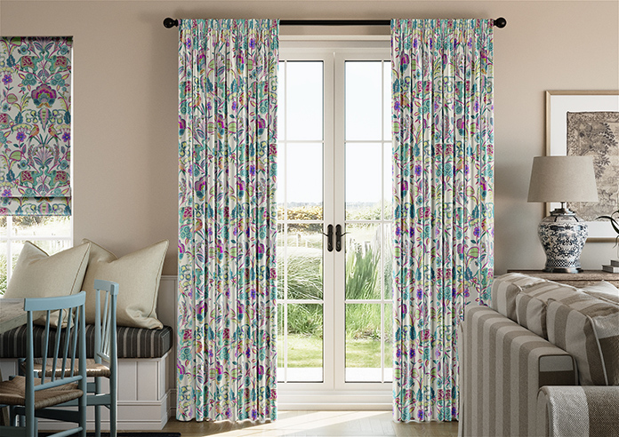 Bangalore Faux Silk, Turquoise - Made to Measure Curtain - Image 3